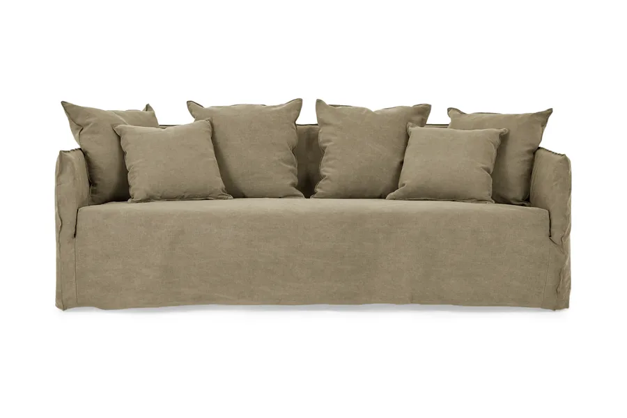Bronte Coastal 3 Seat Sofa, Green Fabric, by Lounge Lovers