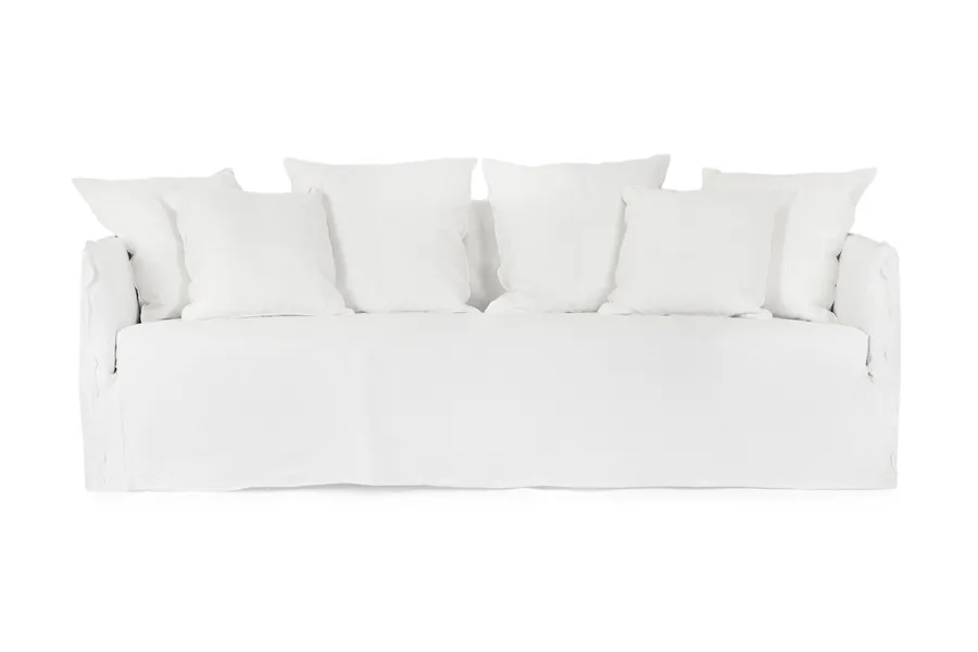 Bronte Coastal 3 Seat Sofa, White Fabric, by Lounge Lovers
