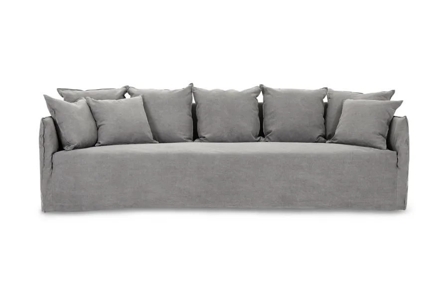 Bronte Coastal 4 Seat Sofa, Light Grey Fabric, by Lounge Lovers