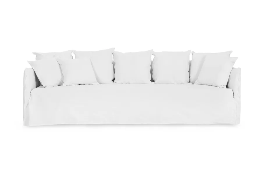 Bronte Coastal 4 Seat Sofa, White Fabric, by Lounge Lovers