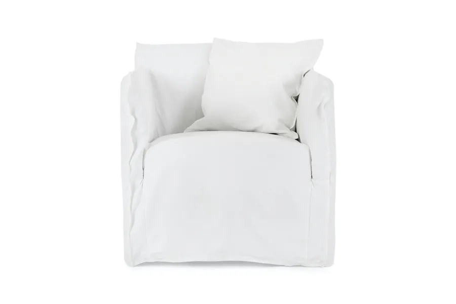 Bronte Coastal Armchair, White Fabric, by Lounge Lovers