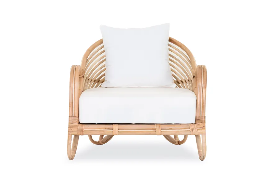 Fortuna Coastal Armchair, White Fabric, by Lounge Lovers