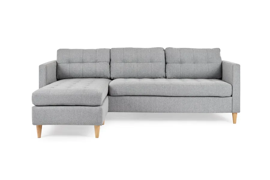 Alexis Reversible Modern Sofa, Light Grey Fabric, by Lounge Lovers