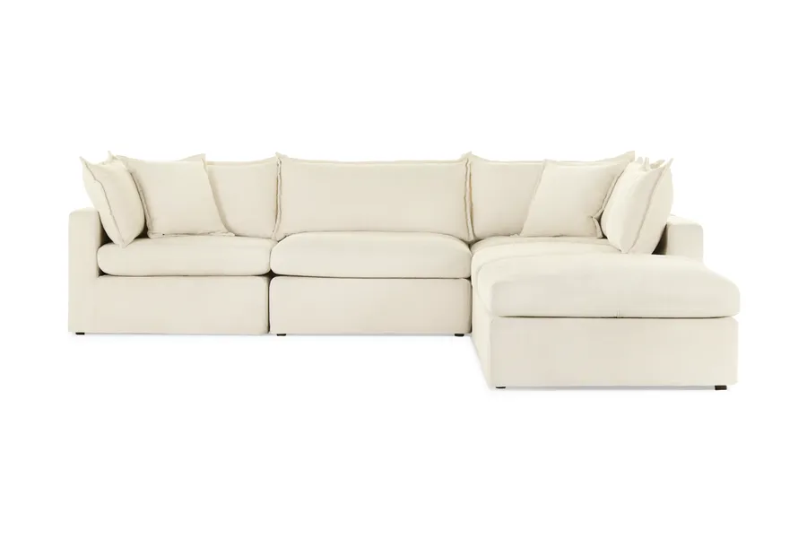 Haven Coastal Corner Sofa, White Fabric, by Lounge Lovers