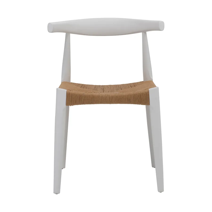 Newport Dining Chair in White / Natural Seat