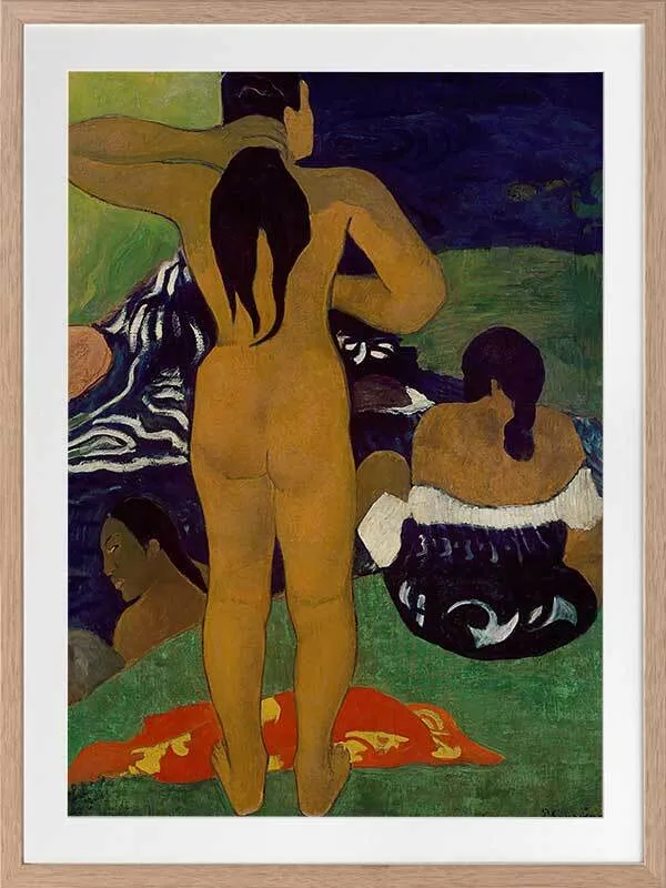 Tahitian Women Bathing Framed Art Print