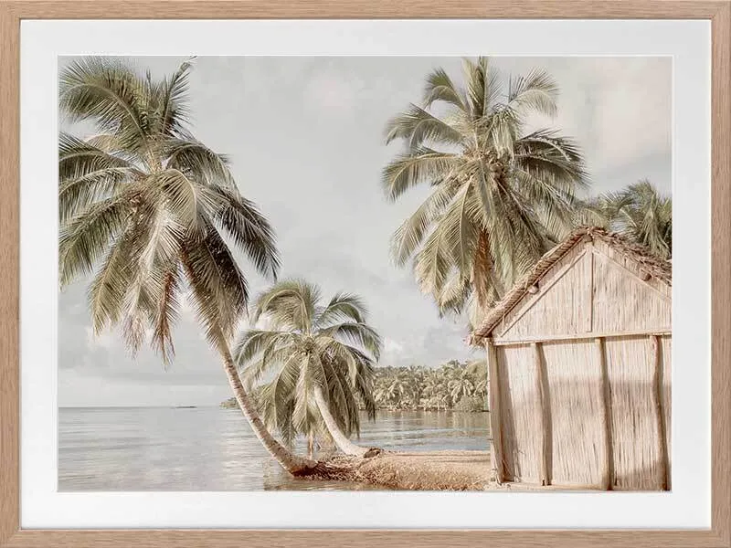Hut by the Sea Framed Art Print