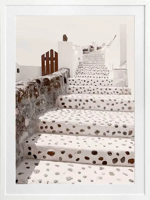 Stairs of Santorini Framed Art Print