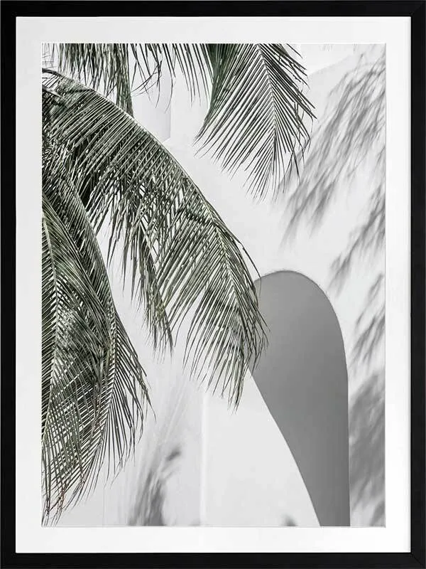 Palm Shadows Framed Art Print
