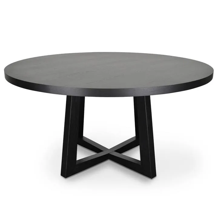 Zodiac 1.5m Round Wooden Dining Table - Black by Interior Secrets - AfterPay Available