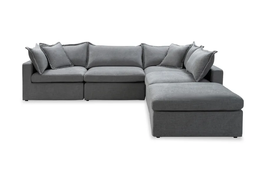 Haven Coastal Corner Sofa, Dark Grey Fabric, by Lounge Lovers