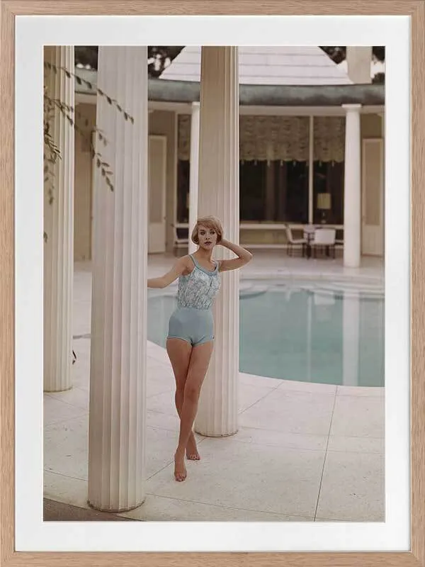 Poolside Glamour I Framed Art Print