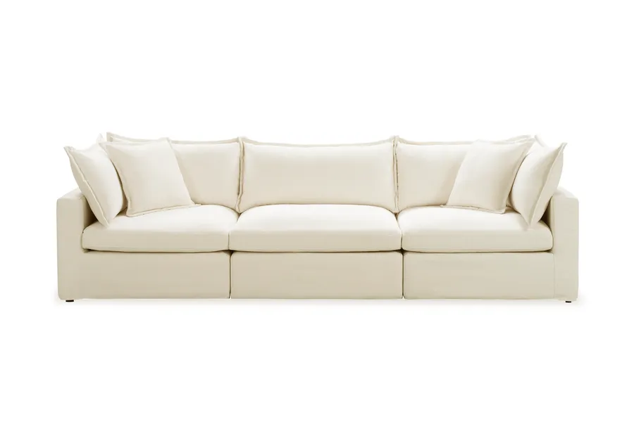 Haven Coastal 4 Seat Sofa, White Fabric, by Lounge Lovers