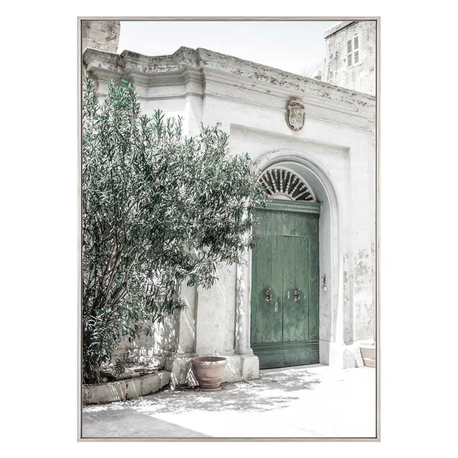 Green Doors Box Framed Canvas in 102 x 142cm
