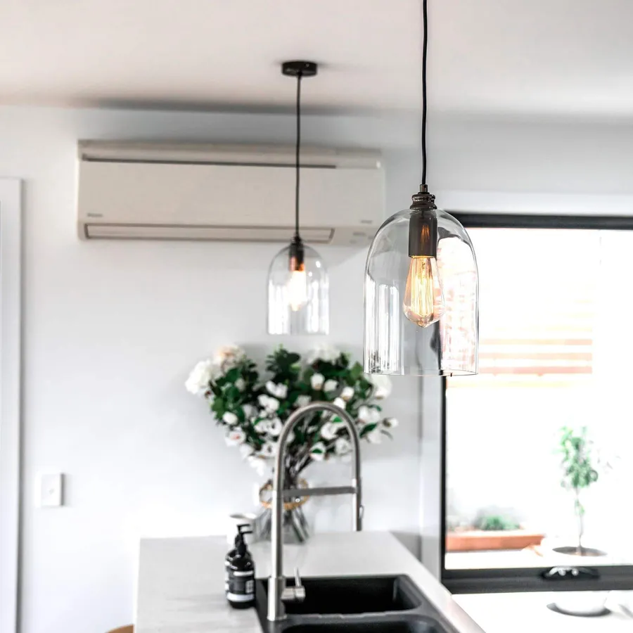 WIllow Dome Glass Pendant Light - Black