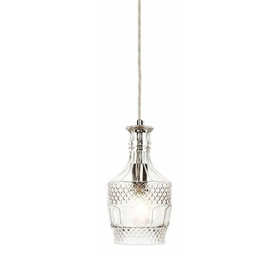 Wine Decanter Glass Pendant Light - Brandy