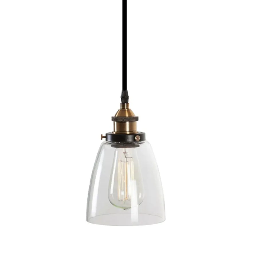 Lucy Glass Pendant Light - Brass