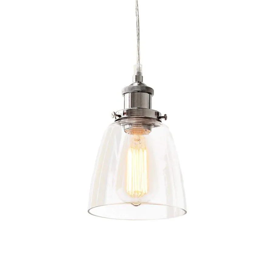 Lucy Glass Pendant Light - Chrome