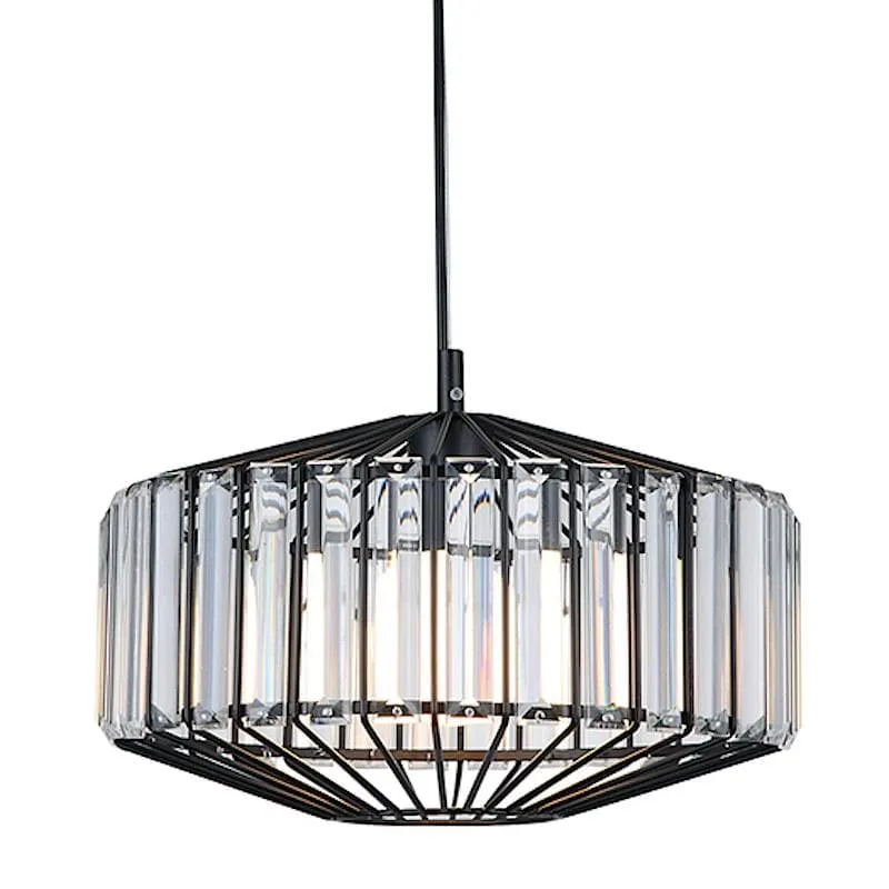 Butler Crystal Pendant Light - Black