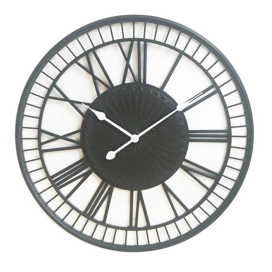Large Metal Wall Clock - Tuscany - Charcoal