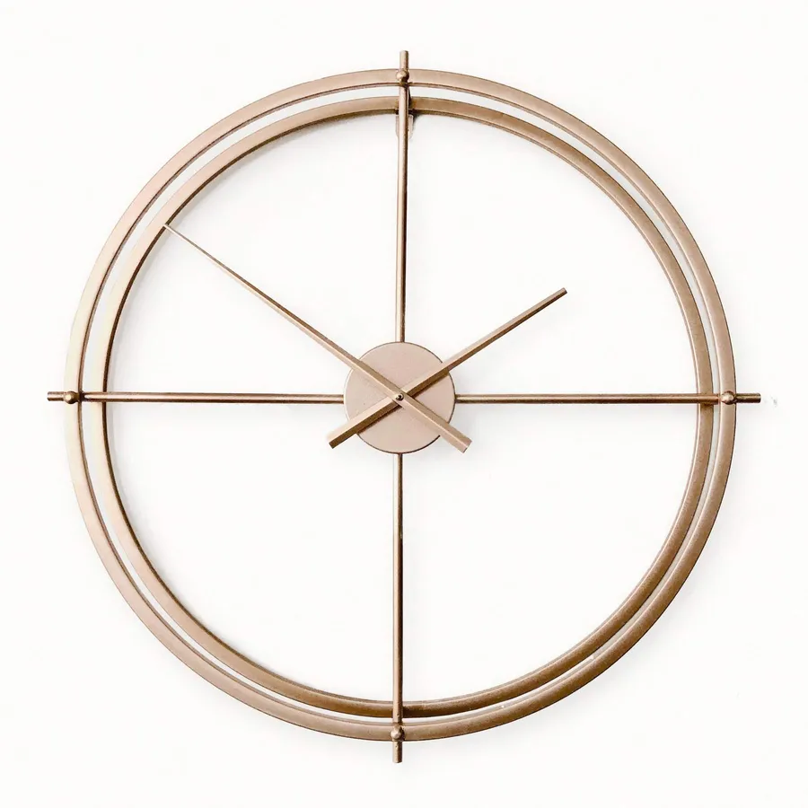 Large Metal Wall Clock - Lincoln Gold