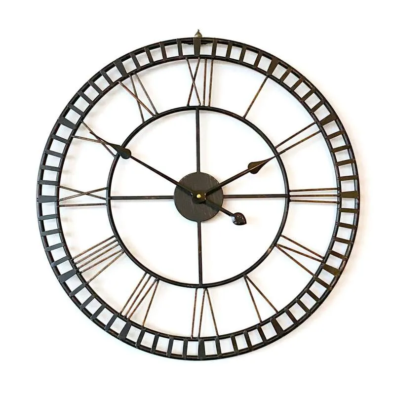 Large Metal Wall Clock - Hampton