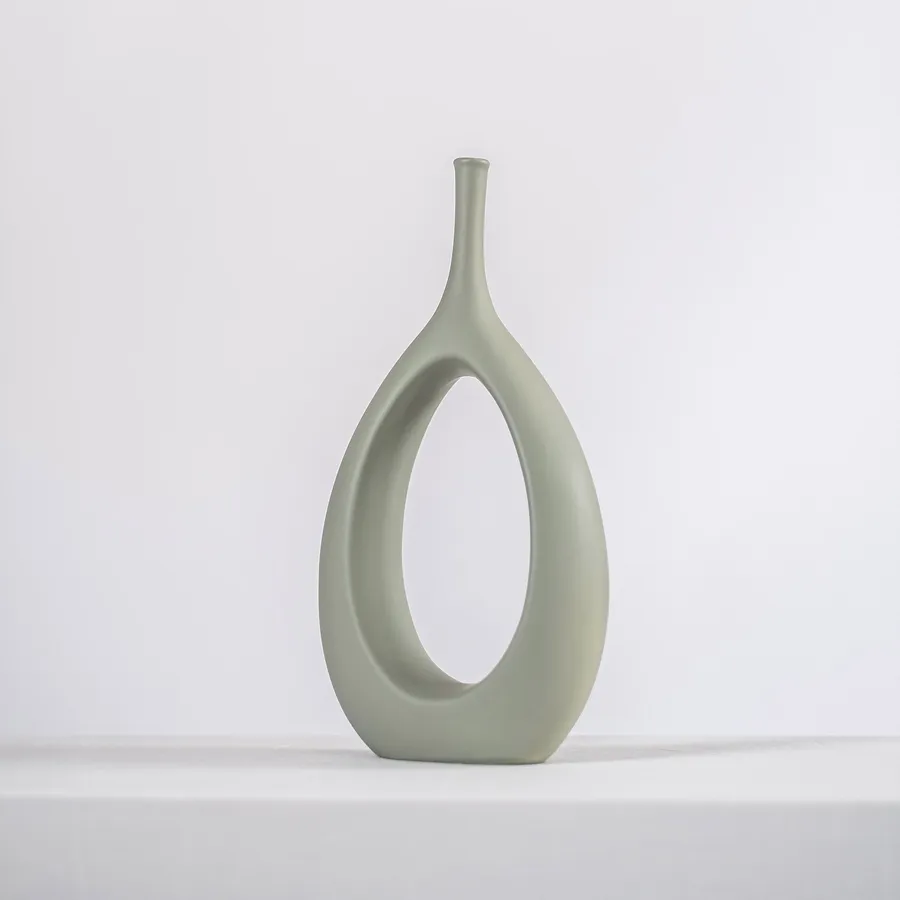 Ceramic Vase - Orchid - Sage Grey