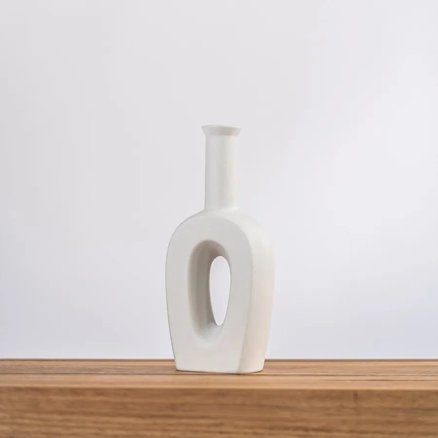 Ceramic Vase - Tulip - White