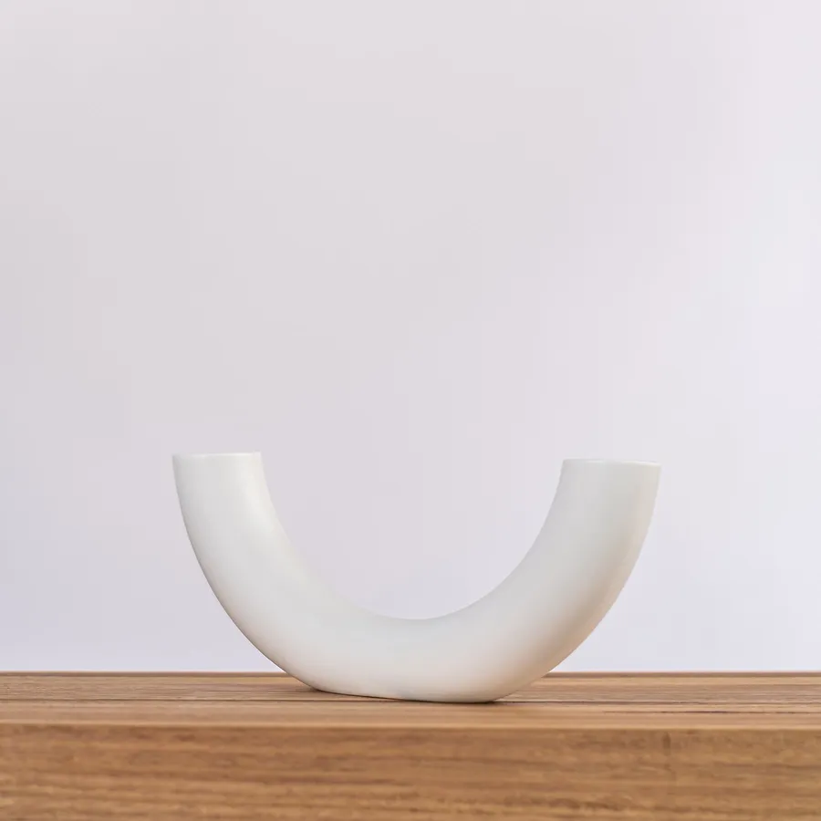 Ceramic Vase - Lotus - White