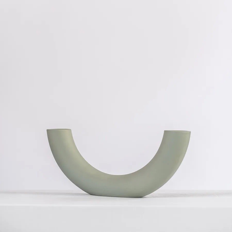 Ceramic Vase - Lotus - Sage Grey