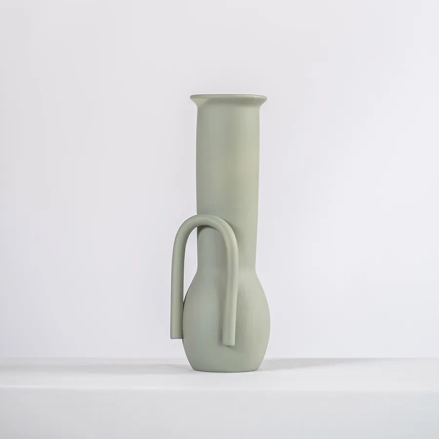 Ceramic Vase - Poppy - Sage Grey