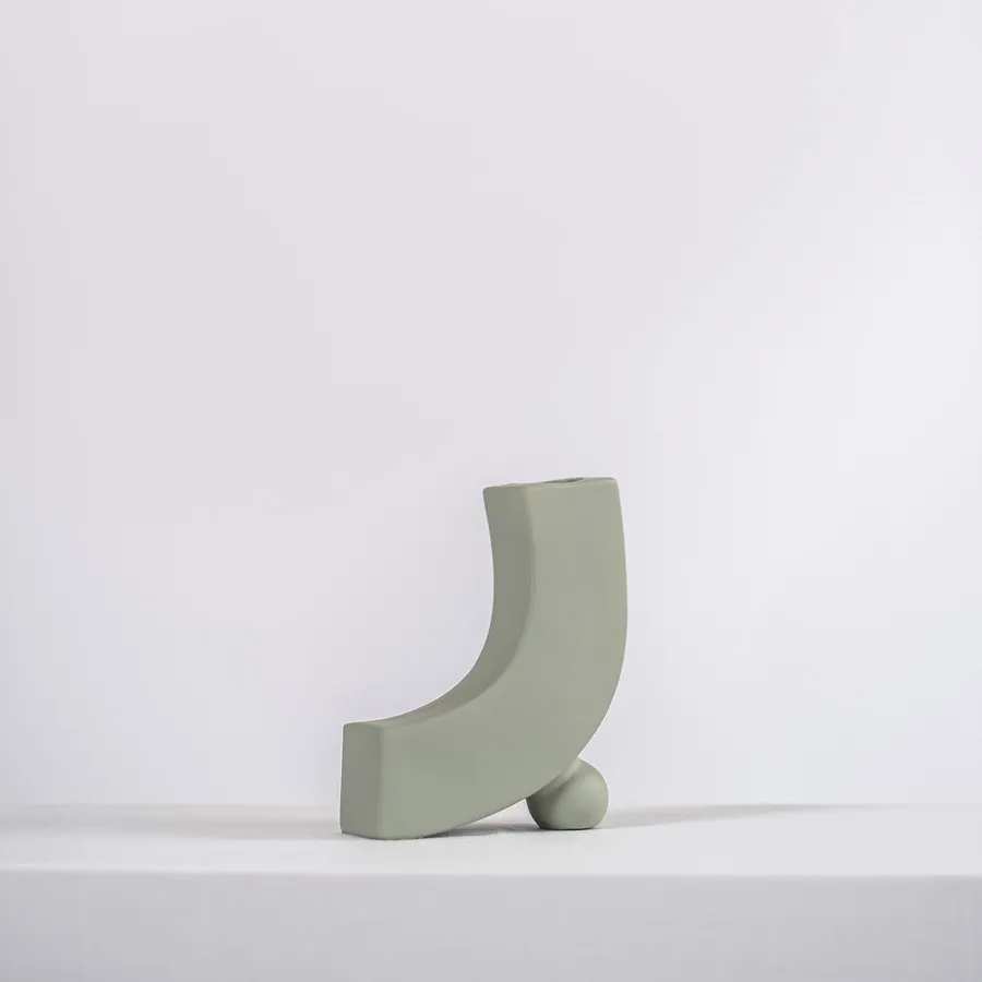 Ceramic Vase - Blossom - Sage Grey
