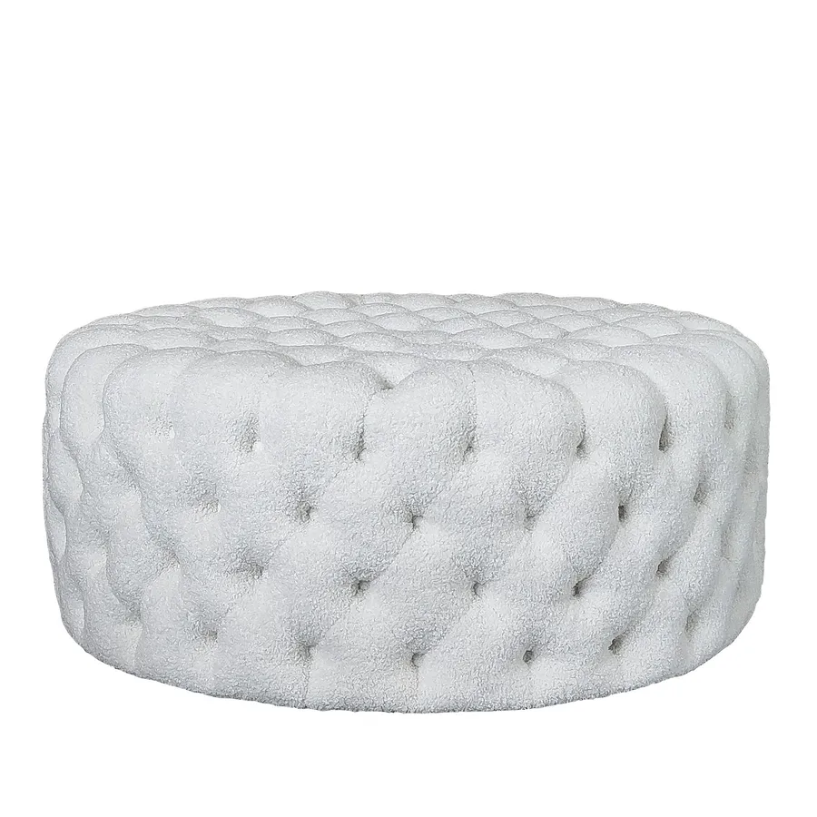 Goya Boucle Tufted Ottoman - 90cm