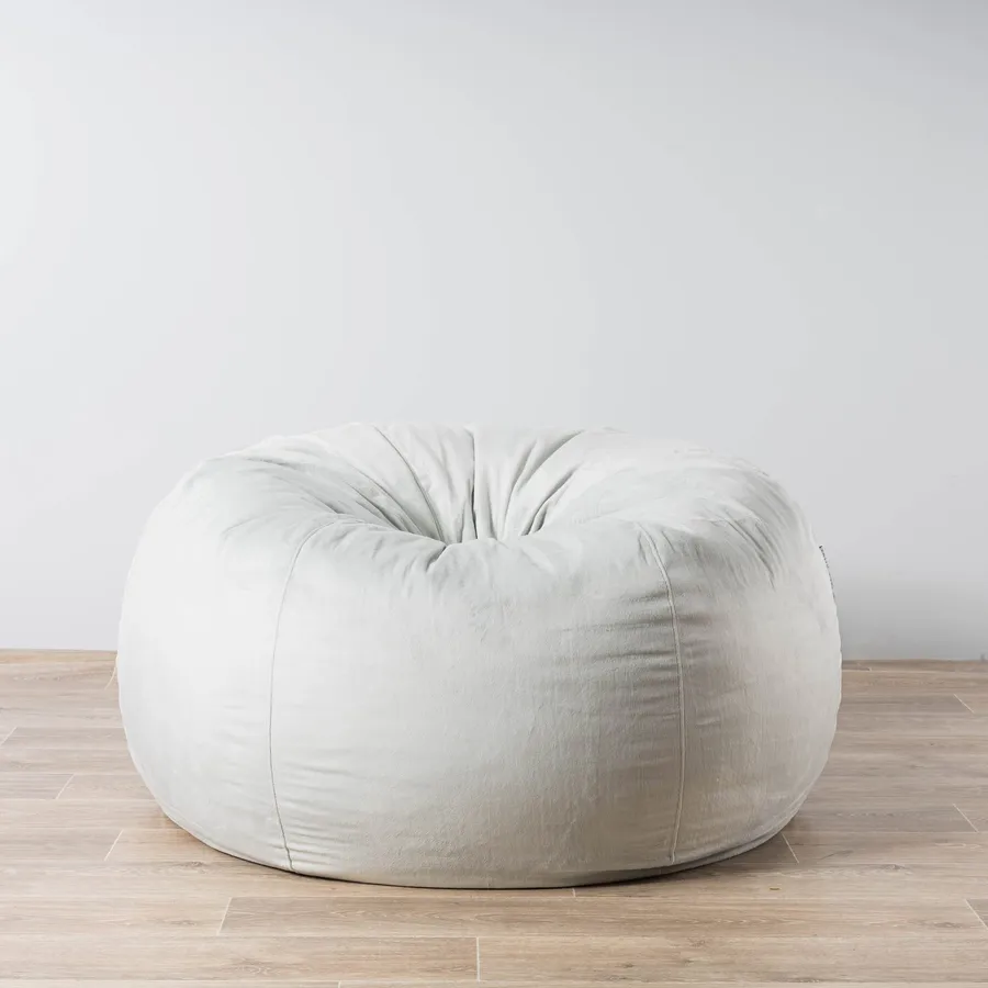 Pierre Fur Bean Bag - Silver Grey