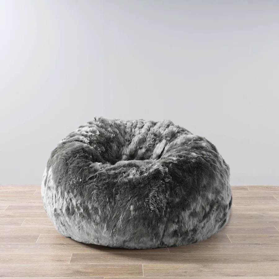 Fur Bean Bag - Charcoal Cloud