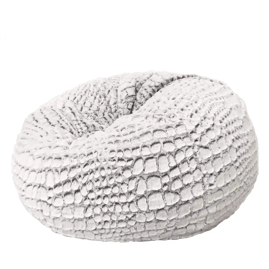 Cashmere Fur Bean Bag - Silver White