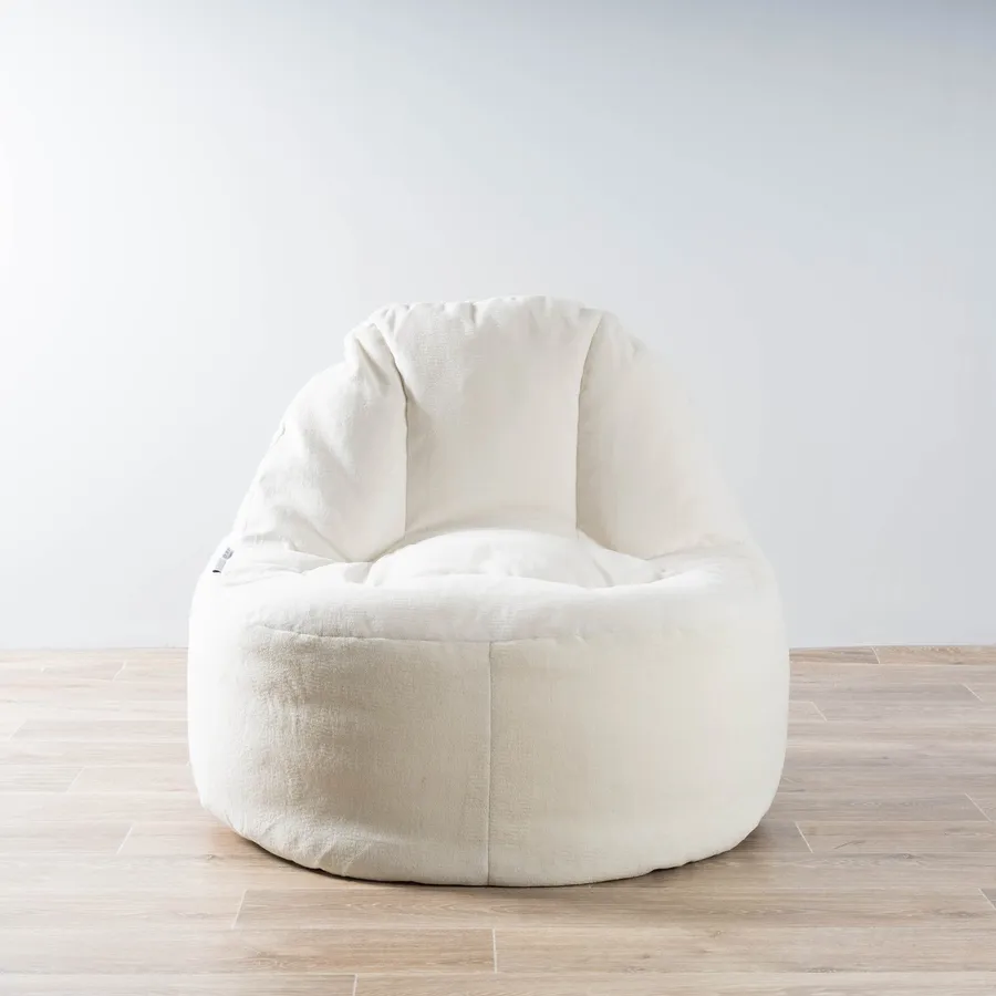 Plush Fur Lounger Bean Bag Chair - Cream