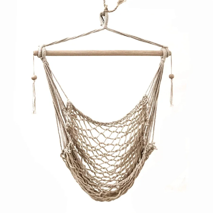 Salvador Macrame Hanging Hammock Chair - Natural