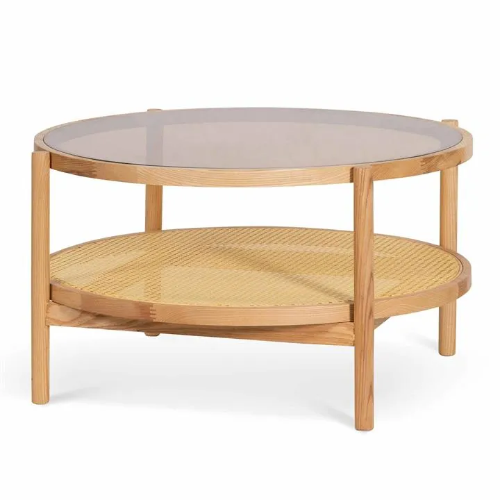 Simra 86cm Glass Top Coffee Table - Natural - Last One by Interior Secrets - AfterPay Available
