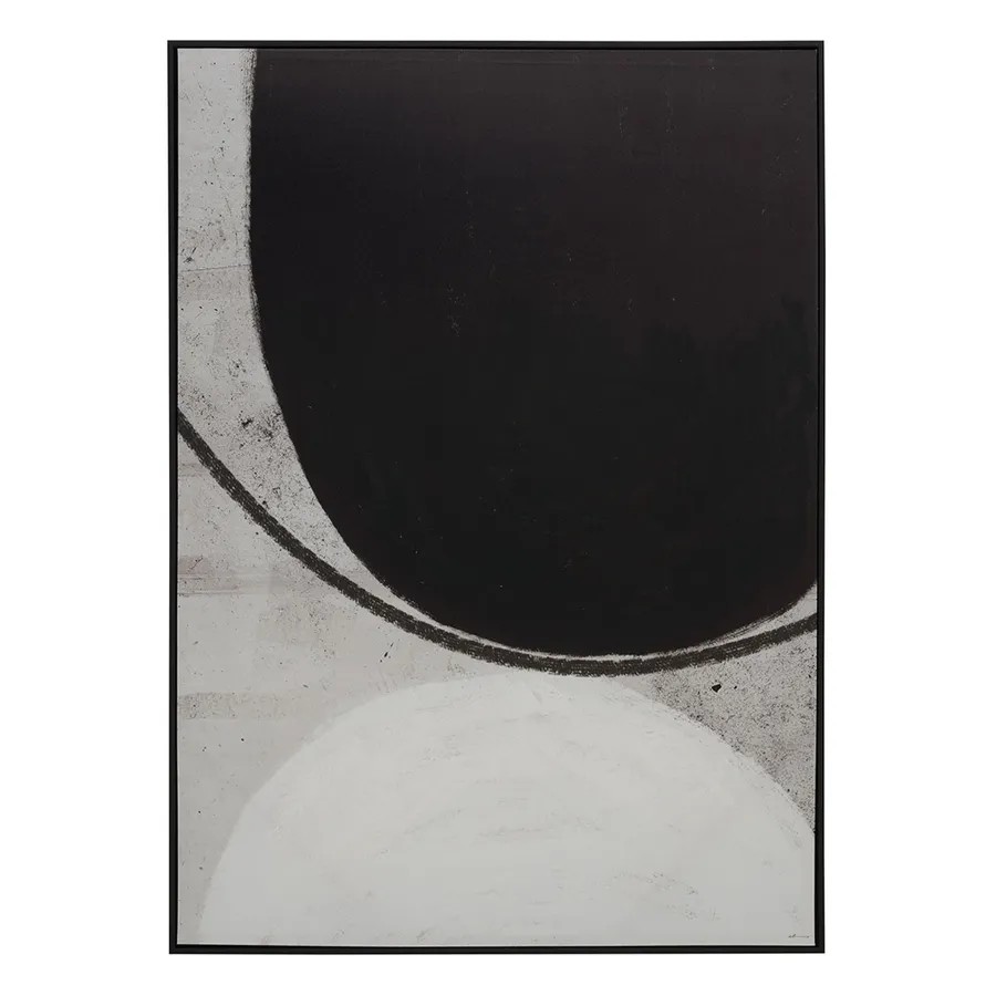 Monochrome Curves 1 Box Framed Canvas in 104x144cm