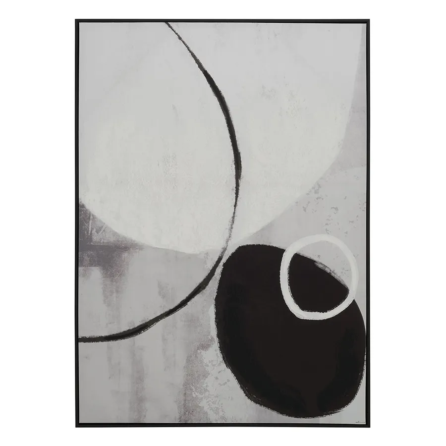 Monochrome Curves 2 Box Framed Canvas in 104x144cm