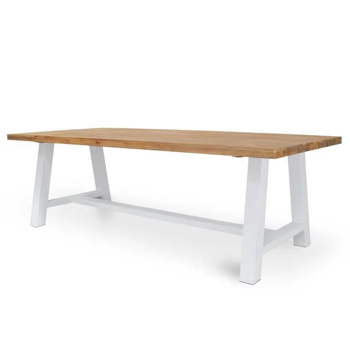 Ellis 2.5m Outdoor Dining Table - Natural Top and Black Base by Interior Secrets - AfterPay Available