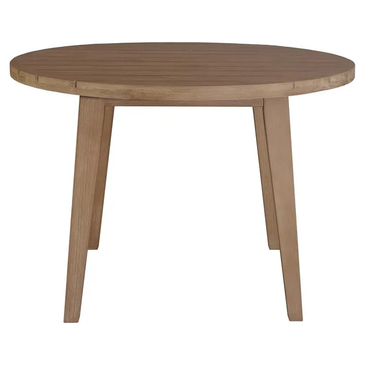 Walmer Eucalyptus Timber Outdoor Round Dining Table, 110cm