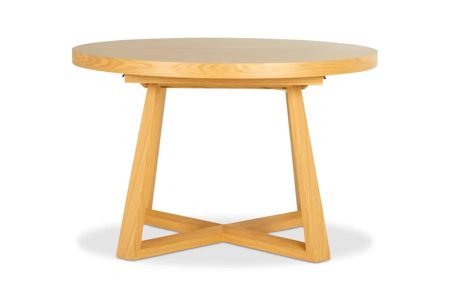 Conrad Extension Classic Dining Table, Brown Oak Veneer, by Lounge Lovers