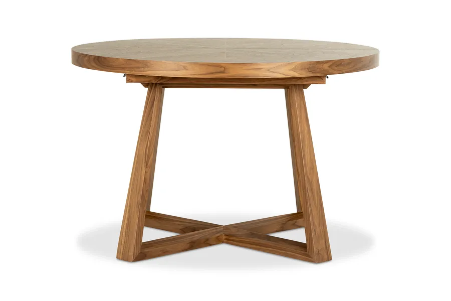 Conrad Extension Walnut Classic Dining Table, Brown Stained Oak Veneer, by Lounge Lovers