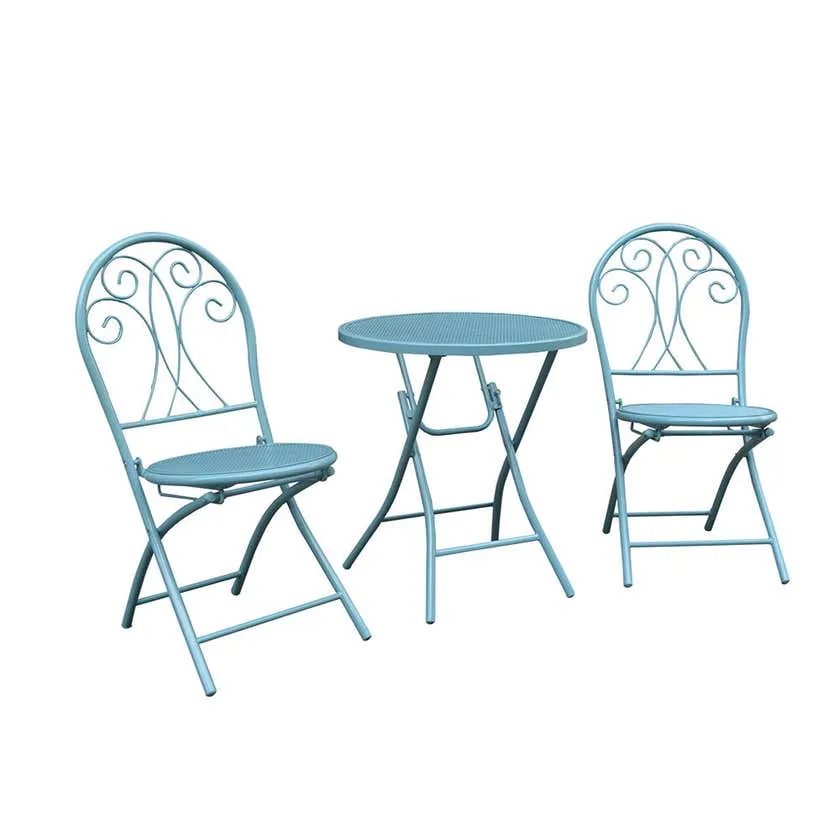 Chloe 2 Seater Decorative Café Setting Blue