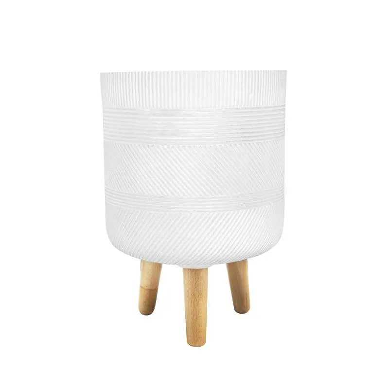 Winston Pot with Stand White 24cm