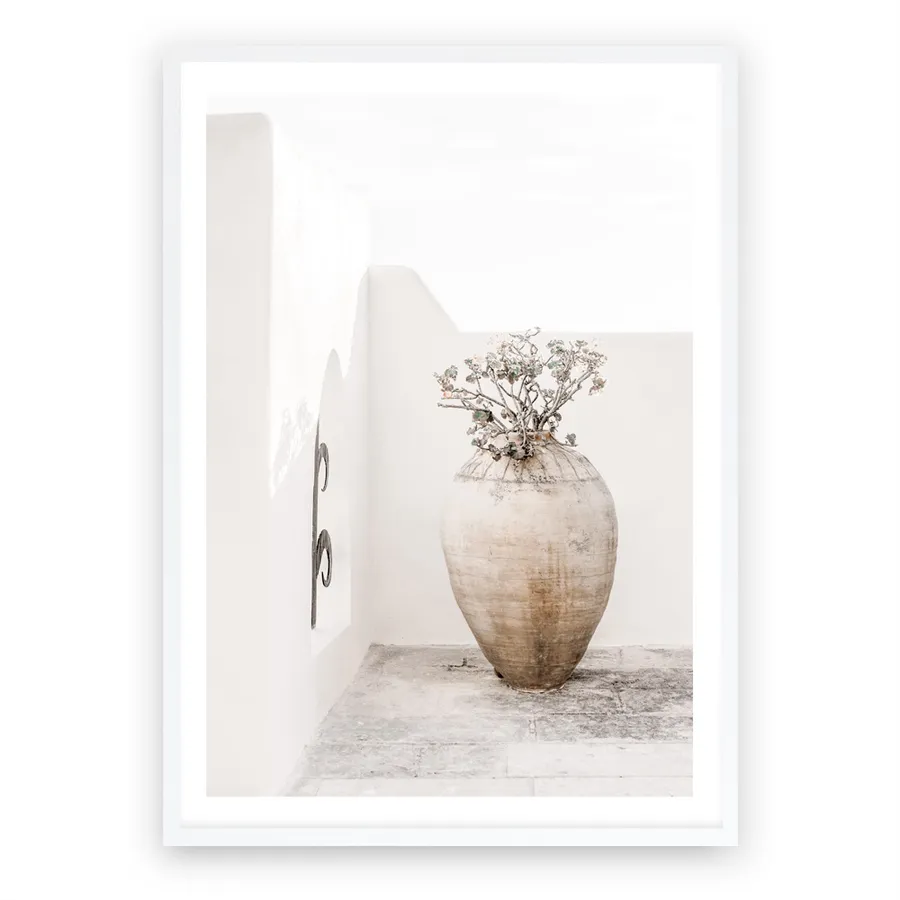 Santorini Urn Photo Art Print