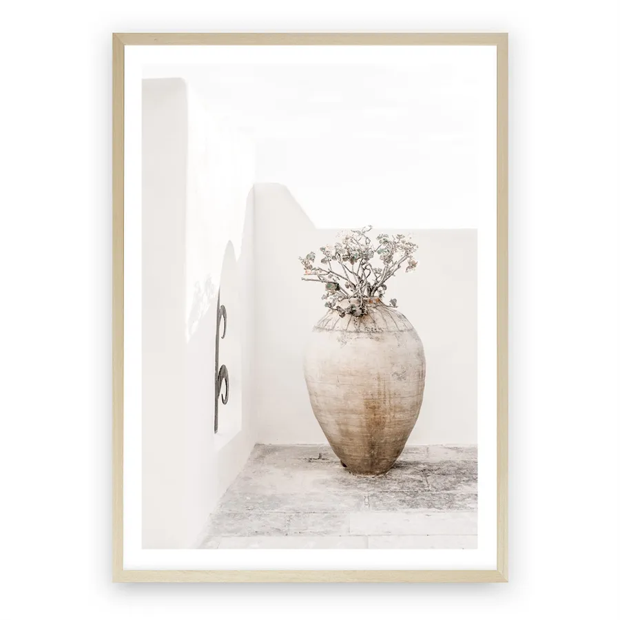 Santorini Urn Photo Art Print