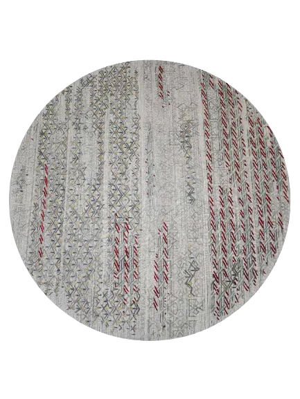 Cayenne Round Rug in Silver Multi